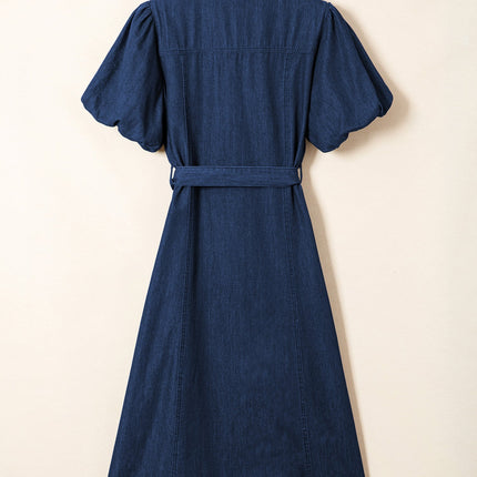 Makayla Bubble Sleeve Long Dress