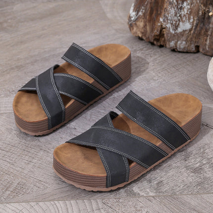 Kathryn Band Retro Platform Slippers