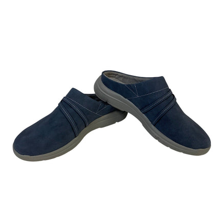 New In Box JSport Women Size 8 Blue Faux Leather Gina Slip On Clog Sneaker Shoes