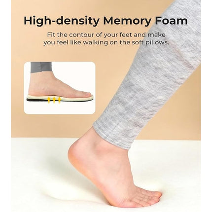 New HomeTop Womens Size 7/8 Gray Fuzzy Curly Fur Memory Foam House Slippers