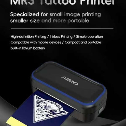 AIMO MR3 Bluetooth Tattoo Stencil Pocket Printer (can use roll paper)