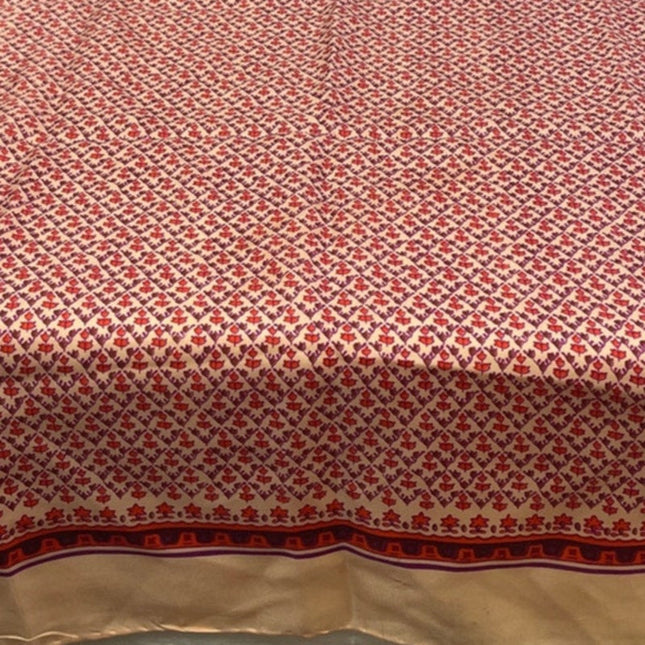 Vintage Anne Klein Womens Pink Red Silky Square Calico Floral Fashion Scarf