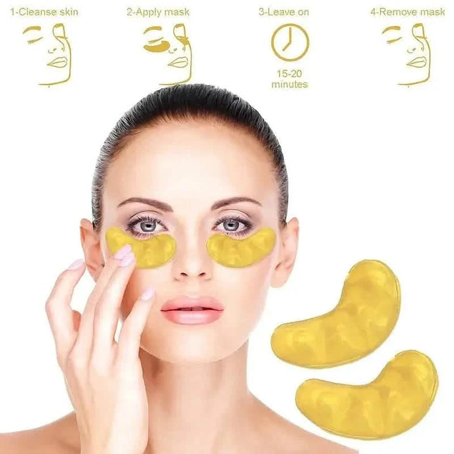 2-Pack: Hydrating Eye Care Under Eye Crystal Mask Golden Under Eye Patches For Women and Men