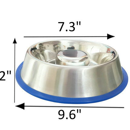Mr. Peanut's Slow Feed Anti Bloat Dog Bowl with Bonded Silicone Base