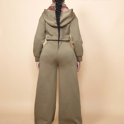 Green Satin Lined Jumpsuit