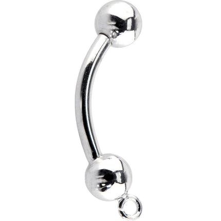 16G Solid 14k White Gold Add On Charm Belly Ring