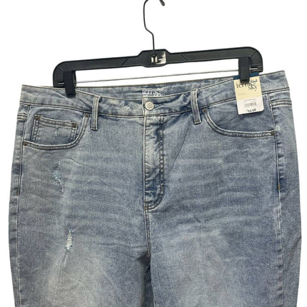 New Terra & Sky Plus Size 20W Stone Washed High Rise Stretch Denim Blue Jeans