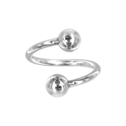 Solid 14k White Gold Spiral Twister Belly Ring