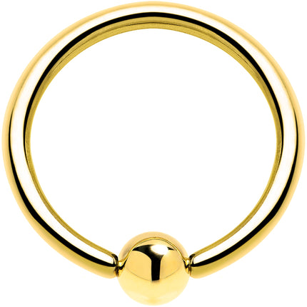 Solid 14K Yellow Gold 16G 3/8 Ball Captive Ring 3mm Ball