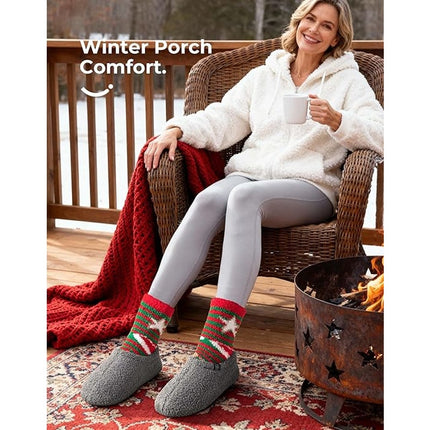 New HomeTop Womens Size 7/8 Gray Fuzzy Curly Fur Memory Foam House Slippers