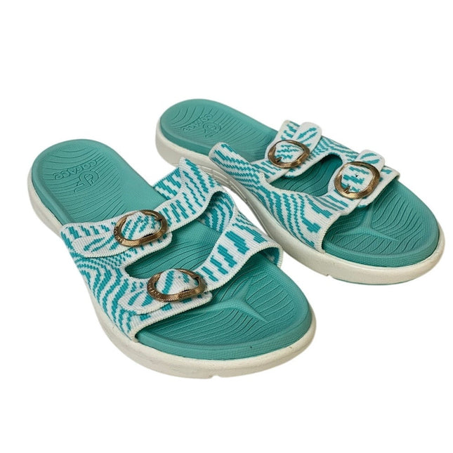 Coface Womens Size 8.5 Blue Sandal Open Round Toe Adjustable Strap Slip On Shoes