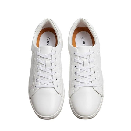 Bruno Marc Mens Size 12 White Faux Leather Lace Up Casual Dress Sneaker Shoes