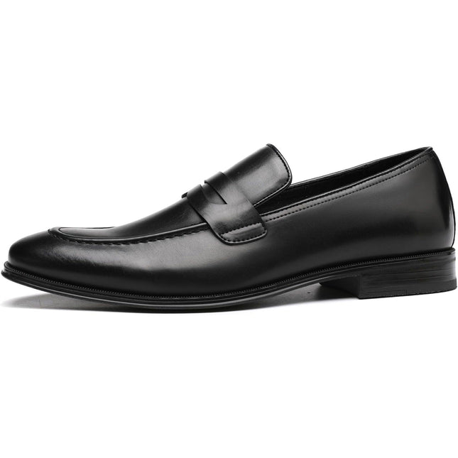 Decardz Mens Size 9.5 Black Faux Leather Slide On Dress Penny Loafer Shoes