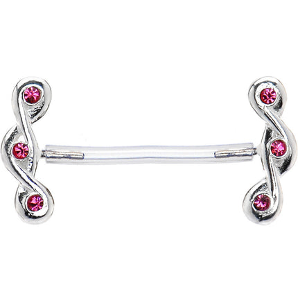 Invisible Bioplast Pink Gem Sterling Twist Nipple Shield