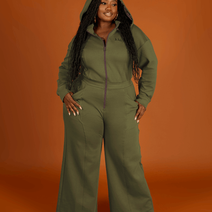 Green Satin Lined Jumpsuit