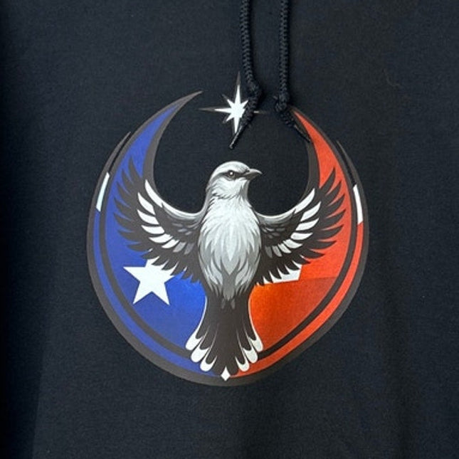 New Hand Printed Mens Large Texas Rebel Alliance Bird Anti-Ice Protest Hoodie