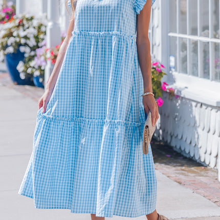 Deborah Sleeve Gingham Maxi Dress