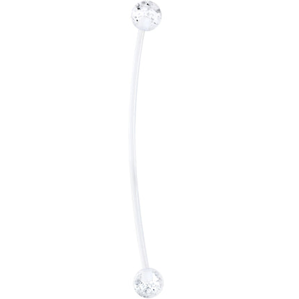 Pregnant Belly Button Ring Clear and Pink Glitter Pack Set