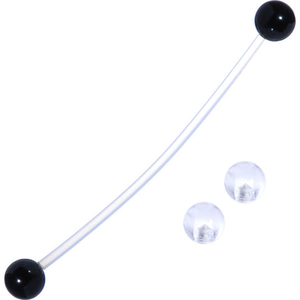 Pregnant Belly Button Ring Black and Clear Pack Set