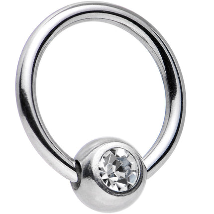 16G 5/16 Clear BCR Captive Ring Created with Crystals