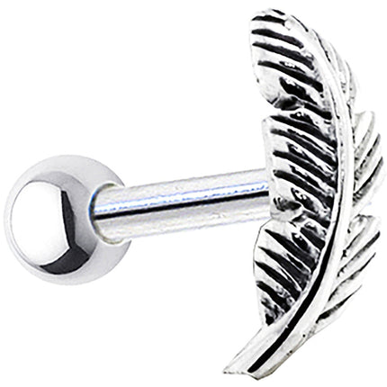 Sterling Silver 925 Feather Left Cartilage Earring