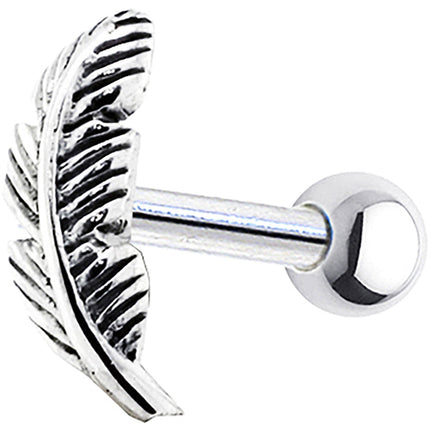Sterling Silver 925 Feather Right Cartilage Earring