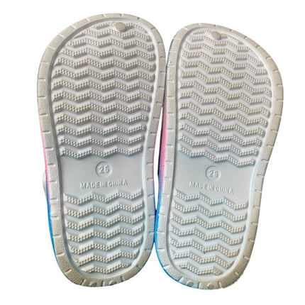 Toddler Girls Size 10 Silver Glitter Ombre Clogs Sandals Slip On Water Shoes