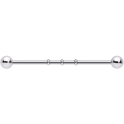 Surgical Steel Notched Industrial Barbell Earring