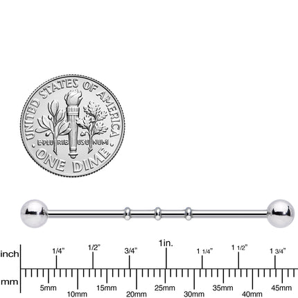 Surgical Steel Notched Industrial Barbell Earring