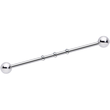 Surgical Steel Notched Industrial Barbell Earring