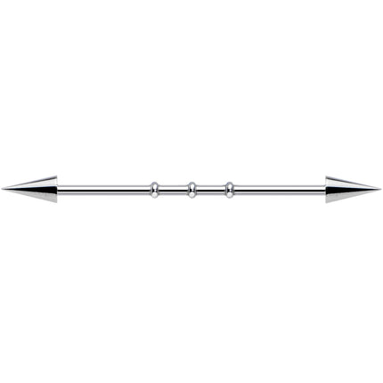 Surgical Steel Spiked Industrial Barbell Earring