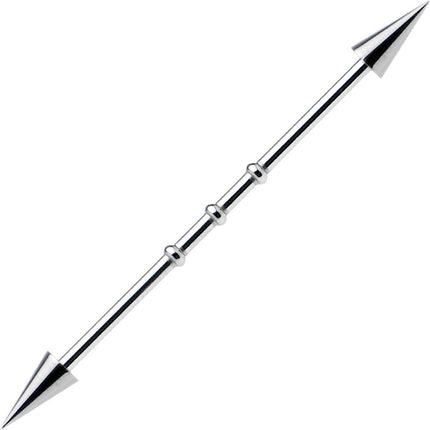 Surgical Steel Spiked Industrial Barbell Earring