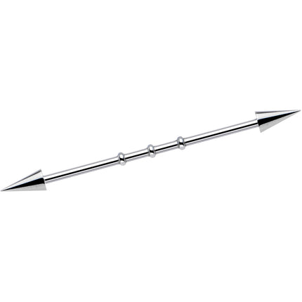 Surgical Steel Spiked Industrial Barbell Earring