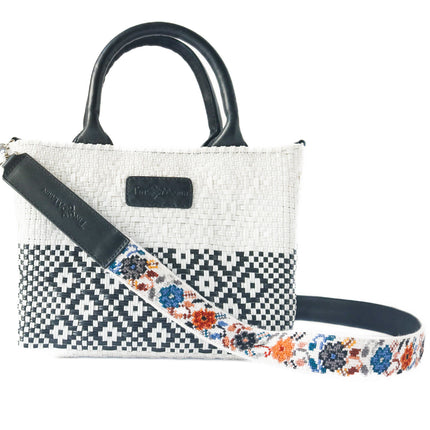 Tin Marin White Small Woven Crossbody Bag