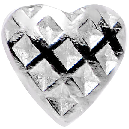 Sterling Silver Checkerboard Heart Nose Bone