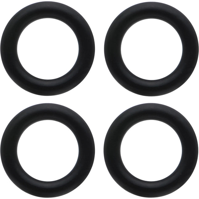 0G Black Rubber O-Ring 4-Pack