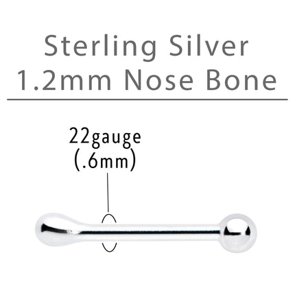 Sterling Silver 1.3mm Ball  Nose Bone