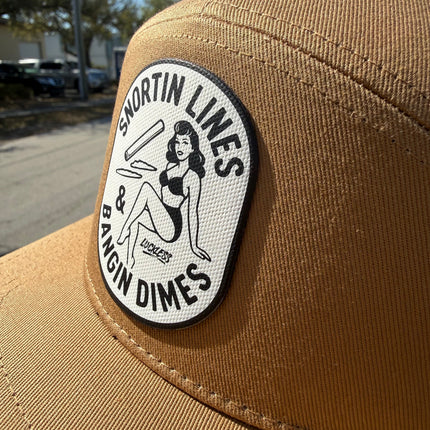 Lines and Dimes Canvas Patch Trucker