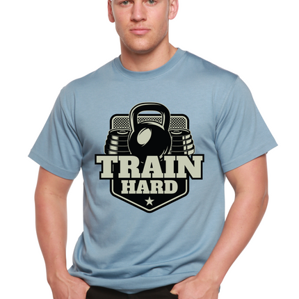 Train Hard Men's Bamboo Viscose/Organic Cotton Short Sleeve Graphic T-Shirt
