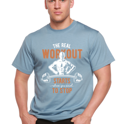 The Real Workout Men's Bamboo Viscose/Organic Cotton Short Sleeve Graphic T-Shirt