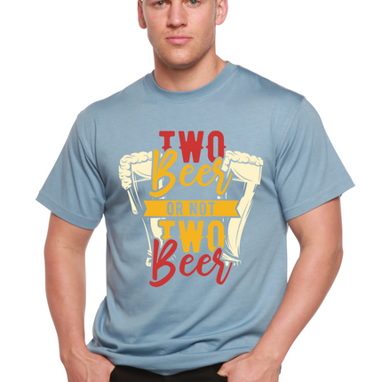 Two Beer Men's Bamboo Viscose/Organic Cotton Short Sleeve Graphic T-Shirt