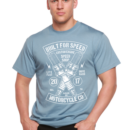 Built For Speed Men's Bamboo Viscose/Organic Cotton Short Sleeve Graphic T-Shirt