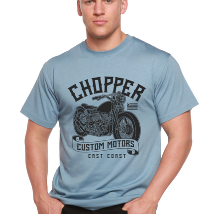 Chopper Custom Motors Men's Bamboo Viscose/Organic Cotton Short Sleeve Graphic T-Shirt