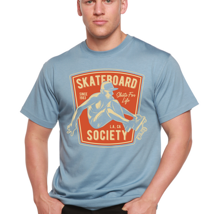Skateboard Society Men's Bamboo Viscose/Organic Cotton Short Sleeve Graphic T-Shirt