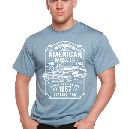 American Muscle Men's Bamboo Viscose/Organic Cotton Short Sleeve Graphic T-Shirt