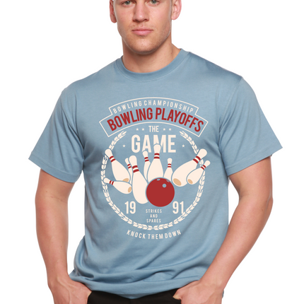 Bowling Playoffs Men's Bamboo Viscose/Organic Cotton Short Sleeve Graphic T-Shirt