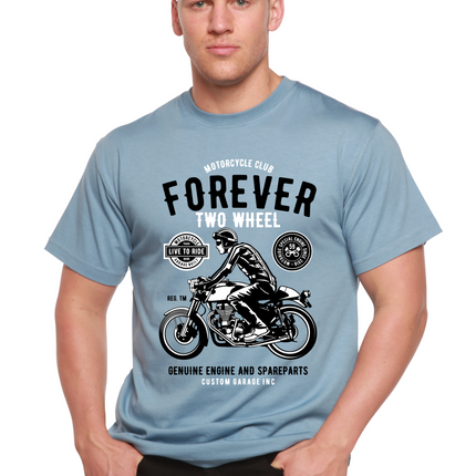 Forever Two Wheel Men's Bamboo Viscose/Organic Cotton Short Sleeve Graphic T-Shirt