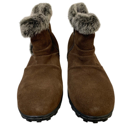 New In Box Khombu Womens Size 9 Brown Lindsey Boot Faux Suede Side Zip Shoes