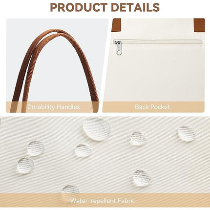 NWT New Kalidi Womens Beige Zipper Close Magnet Latch Tote Bag Handbag Purse