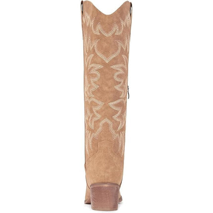 IUV Womens Size 9.5 Brown Faux Leather Knee Length 2" Heel Western Cowboy Boots